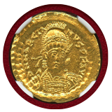 東ローマ帝国 AD450-457 ソリダス金貨 マルキアヌス Ch MS 5/5 4/5