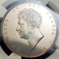 イギリス 1826年 1/2クラウン 銀貨 ジョージ4世 NGC PF63