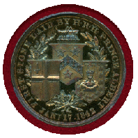 【SOLD】イギリス 1844年 銀メダル 王立証券取引所オープン記念 PCGS SP64