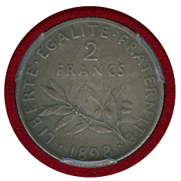フランス 1898年 2フラン 銀貨 種を蒔く女神 PCGS PR63Matte