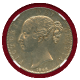 イギリス 1845年 クラウン 銀貨 ヴィクトリア ヤングヘッド NGC UNC DETAILS