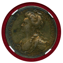 イギリス 1704年 銀メダル アン女王 ブレンハイムの戦い NGC AU58