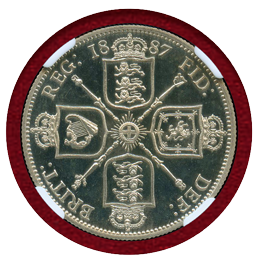 【SOLD】イギリス 1887 2シリング 銀貨 ジュビリーヘッド NGC PF63+UC