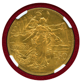 イタリア 1911R 50リレ 金貨 王国建国50周年記念 NGC MS61