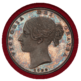 イギリス 1839年 クラウン 銀貨 ヴィクトリア ヤングヘッド PCGS PR64+