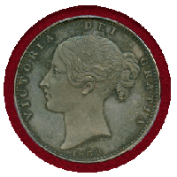 イギリス 1839年 クラウン 銀貨 ヴィクトリア ヤングヘッド PCGS PR64+