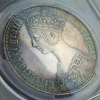 イギリス 1847年 銀貨 ヴィクトリア ゴシッククラウン UNDECIMO PCGS PR61