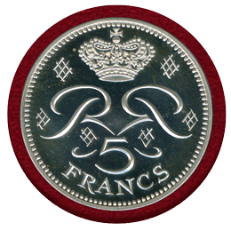 モナコ 1974年 5フラン 銀貨 ピエフォー レーニエ3世 PCGS SP67