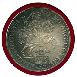 オランダ OERYSSEL 1734年 デュカトン 銀貨 シルバーライダー UNC DETAILS