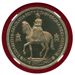イギリス 1953年 エリザベス2世 戴冠記念 白銅貨 クラウン PF66CAM