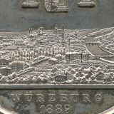 ドイツ ヴュルツブルク 1889年 銀メッキメダル ノイミュンスター教会都市景観 PCGS SP63