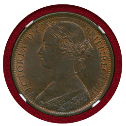 イギリス 1866年 ペニー 銅貨 ヴィクトリア バンヘッド NGC MS65BN
