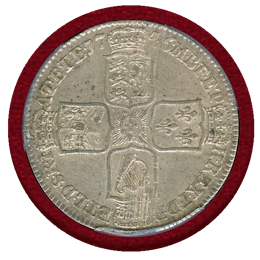 イギリス 1746年 1/2クラウン 銀貨 ジョージ2世 PCGS AU58
