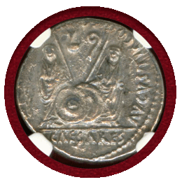 ローマ帝国 27BC-AD14 デナリウス 銀貨 アウグストゥス NGC AU