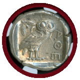 【SOLD】古代ギリシャ アッティカ アテネ 440-404BC 4ドラクマ 銀貨 フクロウ MS
