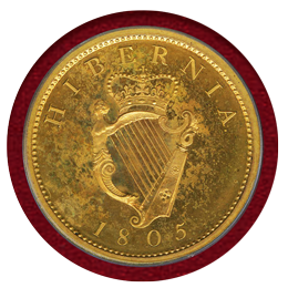 アイルランド 1805年 ペニー銅貨 ギルト ジョージ3世 PCGS PR64CAMEO