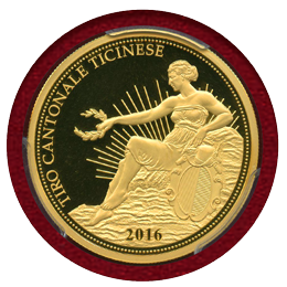 スイス 現代射撃祭 2016年 500フラン 金貨 ティチーノ PCGS PR68DCAM