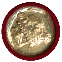 【SOLD】古代ギリシャ レスボス島 521-478 BC ヘクテ エレクトラム金貨 ライオンと仔牛