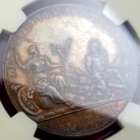 イギリス 1704年 銀メダル アン女王 ブレンハイムの戦い NGC AU58