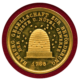 【SOLD】ドイツ ハンブルク (1837年) 金メダル(3ダカット) ミツバチ