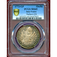 イタリア ベニス 1773年 オセラ銀貨 聖マルコ ヴェネツィアのライオン PCGS MS65