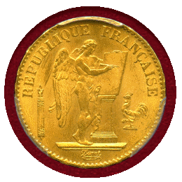 フランス 1877A 20フラン 金貨 エンジェル PCGS MS66