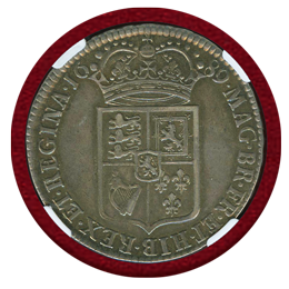イングランド 1689年 1/2クラウン銀貨 ウィリアム&メアリー NGC XF40