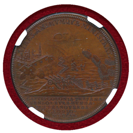【SOLD】イギリス (1702) 銅メダル アン女王 ムーズ川の戦い NGC MS63BN