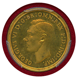 イギリス 1937年 1/2ソブリン 金貨 ジョージ6世 PCGS PR63+