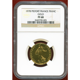 フランス 1978年 1フラン 金貨 ピエフォー 種を蒔く女神 NGC PF68