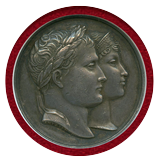 フランス 1810年 ナポレオン&ルイーザ結婚記念 銀メダル NGC AU55