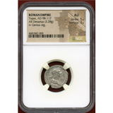 【SOLD】ローマ帝国 98-117年 デナリウス 銀貨 トラヤヌス NGC AU