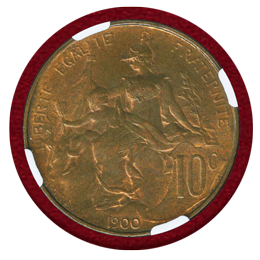 フランス 1900 10サンチーム 銅貨 マリアンヌ NGC MS64RB