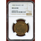 フランス 1900 10サンチーム 銅貨 マリアンヌ NGC MS64RB