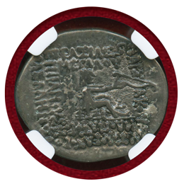 古代インド パルティア王国 87-80BC ドラクマ銀貨 ミトラダテスⅢ Ch VF
