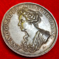 【SOLD】イギリス 1704年 銀メダル アン女王 勝利記念 PCGS SP58