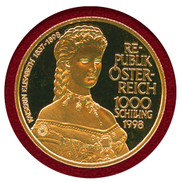 【SOLD】オーストリア 1998年 1000シリング プルーフ金貨 エリザベート 没後100年