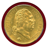 フランス 1818年W 40フラン 金貨 ルイ18世 PCGS MS62