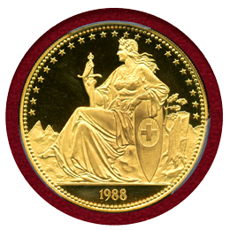 【SOLD】スイス ルツェルン 1988年 1オンス 金貨 嘆きのライオン PR65DCAM