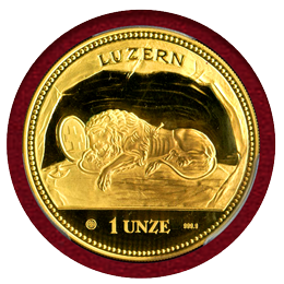 【SOLD】スイス ルツェルン 1988年 1オンス 金貨 嘆きのライオン PR65DCAM