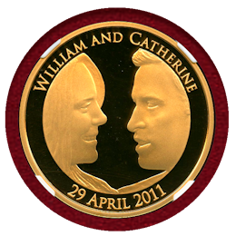 イギリス 2011年 5ポンド 金貨 ウィリアム&キャサリン御結婚記念 NGC PF70UC
