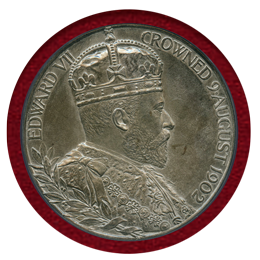 イギリス 1902年 銀メダル エドワード7世戴冠記念 NGC MS63MATTE