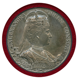 イギリス 1902年 銀メダル エドワード7世戴冠記念 NGC MS63MATTE