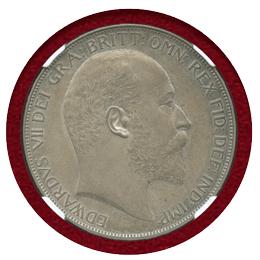 イギリス 1902年 エドワード7世 クラウン銀貨 NGC PF64 MATTE