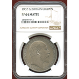 イギリス 1902年 エドワード7世 クラウン銀貨 NGC PF64 MATTE