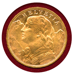 スイス 1930B 20フラン 金貨 アルプスと少女