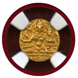 インド マイソール (1377-1404) 1/2パゴダ 金貨 ハリハラⅡ NGC MS63