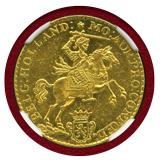 オランダ ホラント (1750) 7グルデン 金貨 リストライク NGC MS63