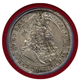 【SOLD】神聖ローマ帝国 ハンガリー 1691年 ターラー 銀貨 レオポルト1世 NGC AU58