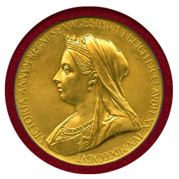 イギリス 1897年 ヴィクトリア女王 ダイアモンドジュビリー 金メダル MS65★